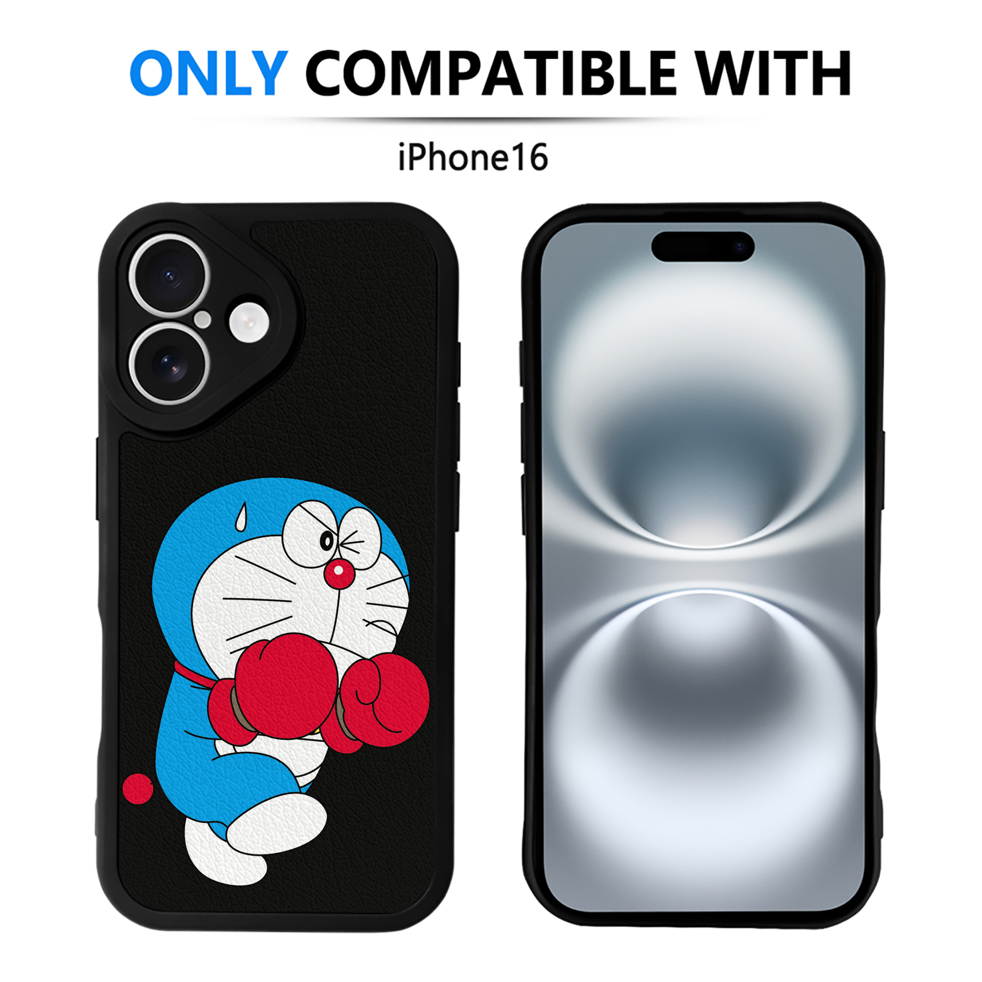 （画像用） ドラえもん Doraemon 【iPhone 16シリーズ対応】シリコンスマホケース（レザー調） 材質：シリコン